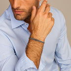 Armband Anker 6 Seiten geschliffen oxidiert 5,0 mm Silber oxidiert