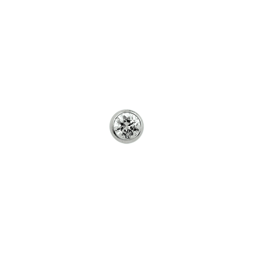 Curl-Nasenstecker aus Zirkonia, Silber rhodiniert