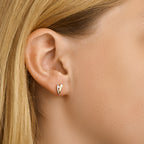 oorknoppen zirkonia 14K bicolor goud geel/wit