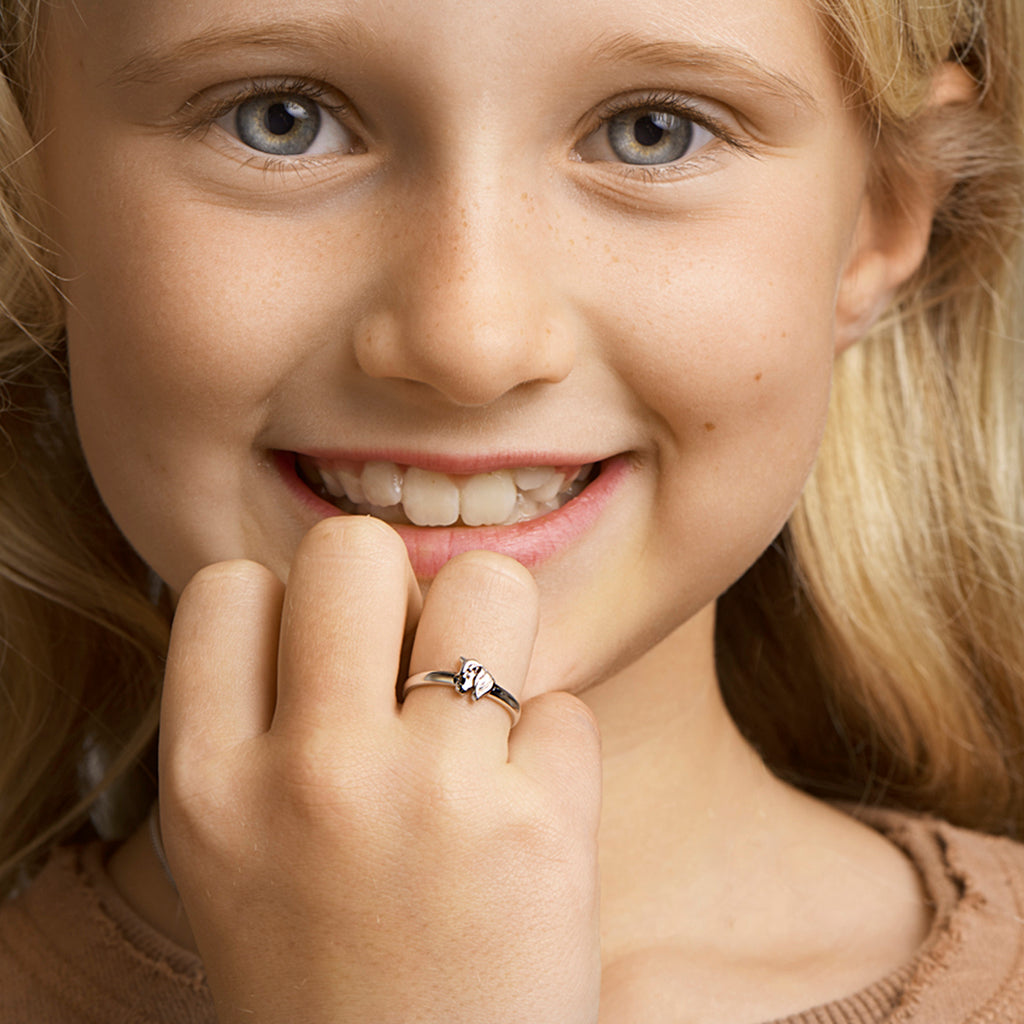 ring eenhoorn zilver gerhodineerd