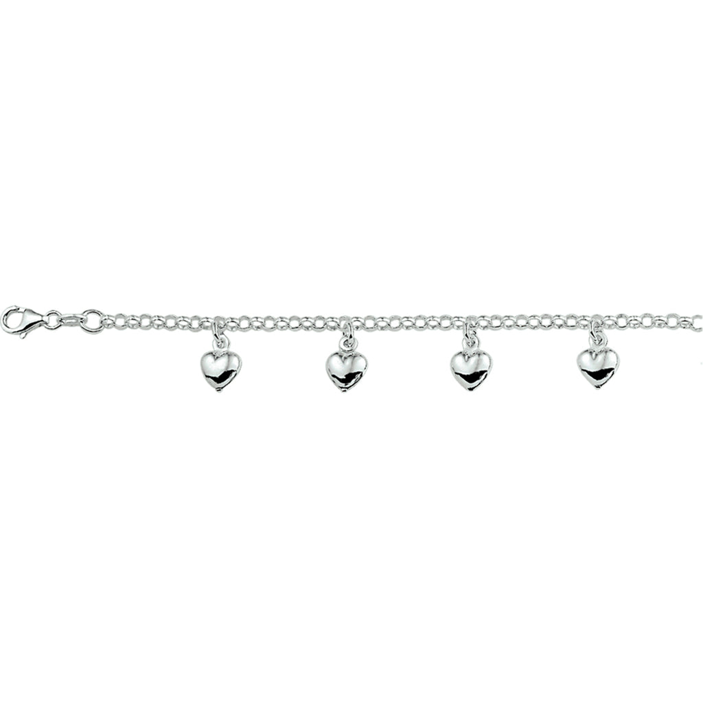Armband Herz 15 cm silberweiß