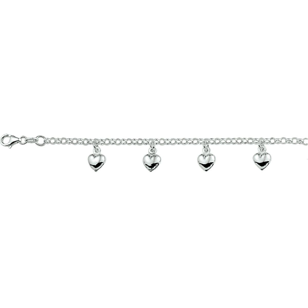 Armband Herz 15 cm silberweiß