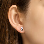 oorknoppen zirkonia zilver gerhodineerd