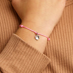 Armband Kleeblatt Silber rhodiniert mit Gummi/Nylon/Leder