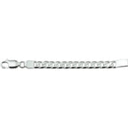 Gravurarmband Gourmette 6 Seiten geschliffene Platte 6,0 mm Silber weiß