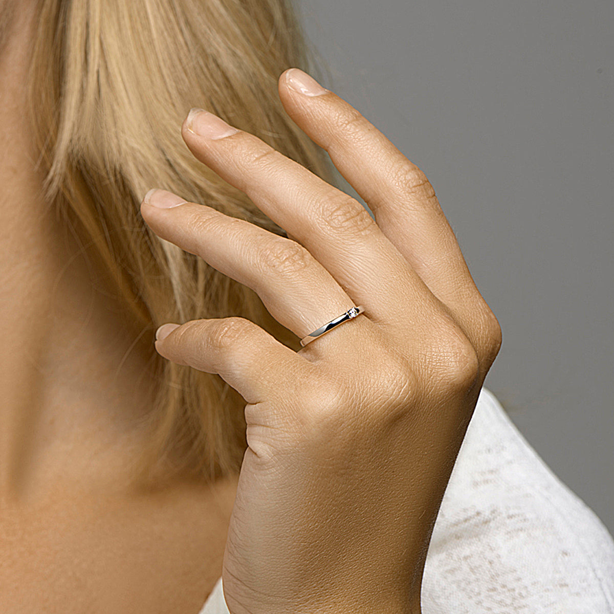 ring diamant 0.05ct h si 14K witgoud
