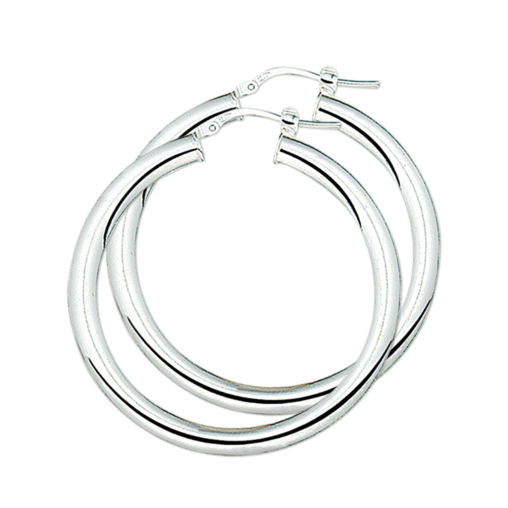 Ohrringe 5,0 mm Rundrohr silberweiß