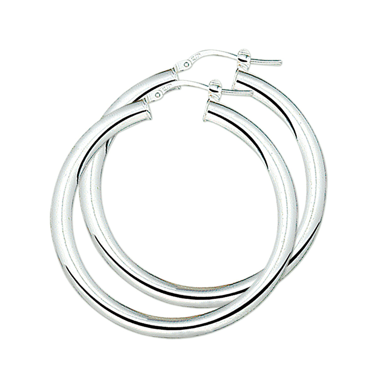 Ohrringe 5,0 mm Rundrohr silberweiß