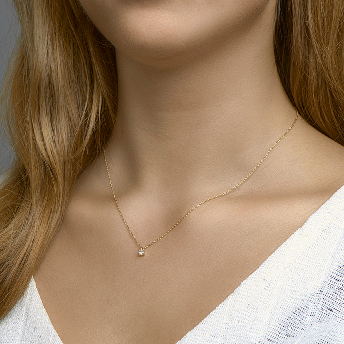 collier zirkonia 40 - 42 - 44 cm 14K geelgoud