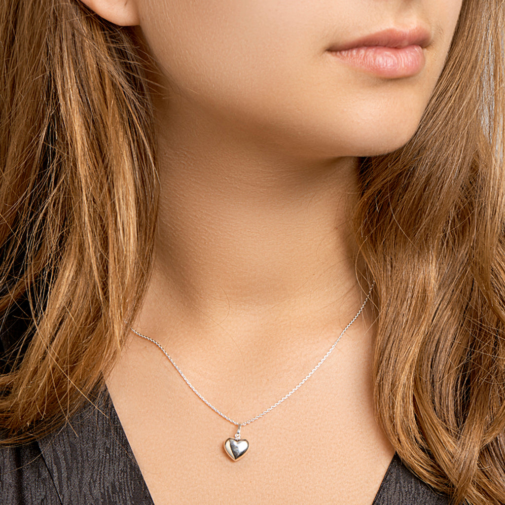 collier hart 41 + 4 cm zilver wit