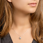 collier hart 41 + 4 cm zilver wit