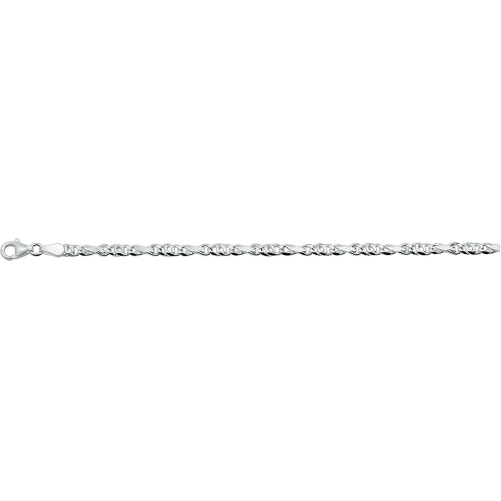 Armband Falkenauge 3,5 mm 18 cm Silber rhodiniert