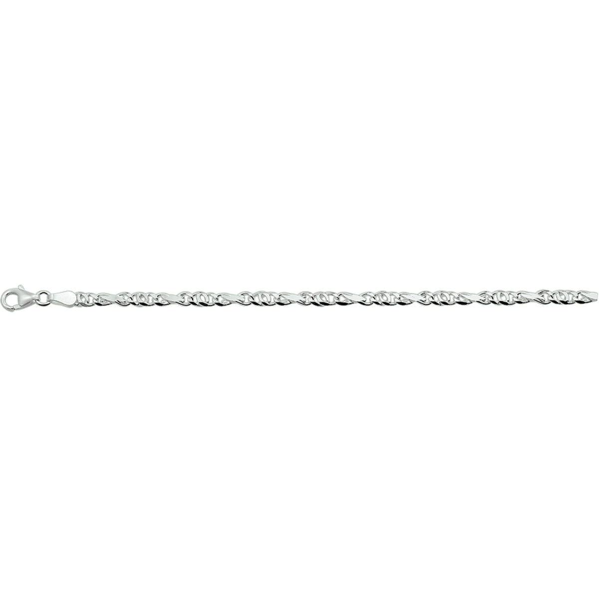 Armband Falkenauge 3,5 mm 18 cm Silber rhodiniert