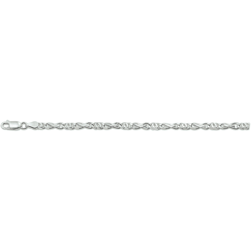 Armband Falkenauge 4,0 mm 19 cm silberweiß