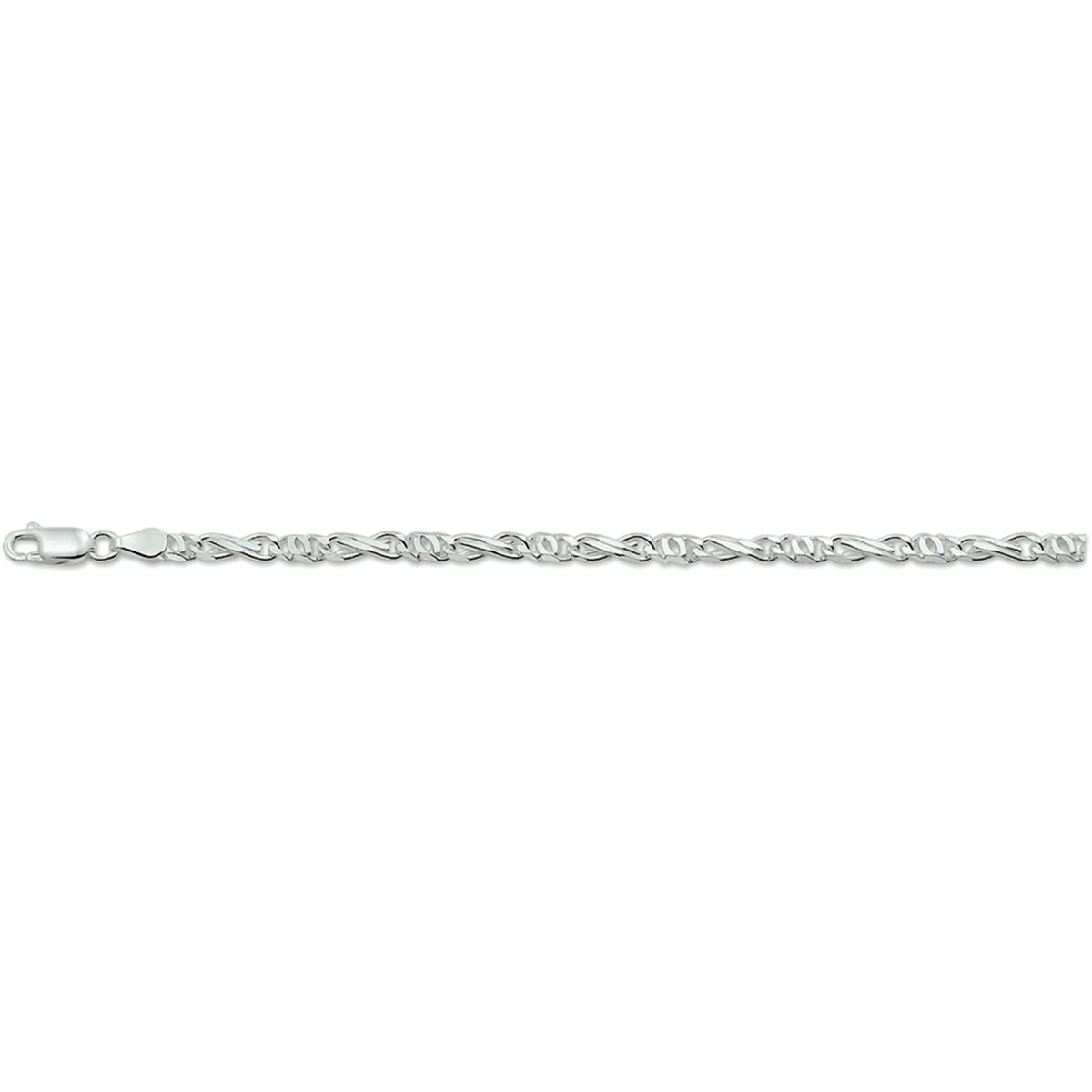 Armband Falkenauge 4,0 mm 19 cm silberweiß