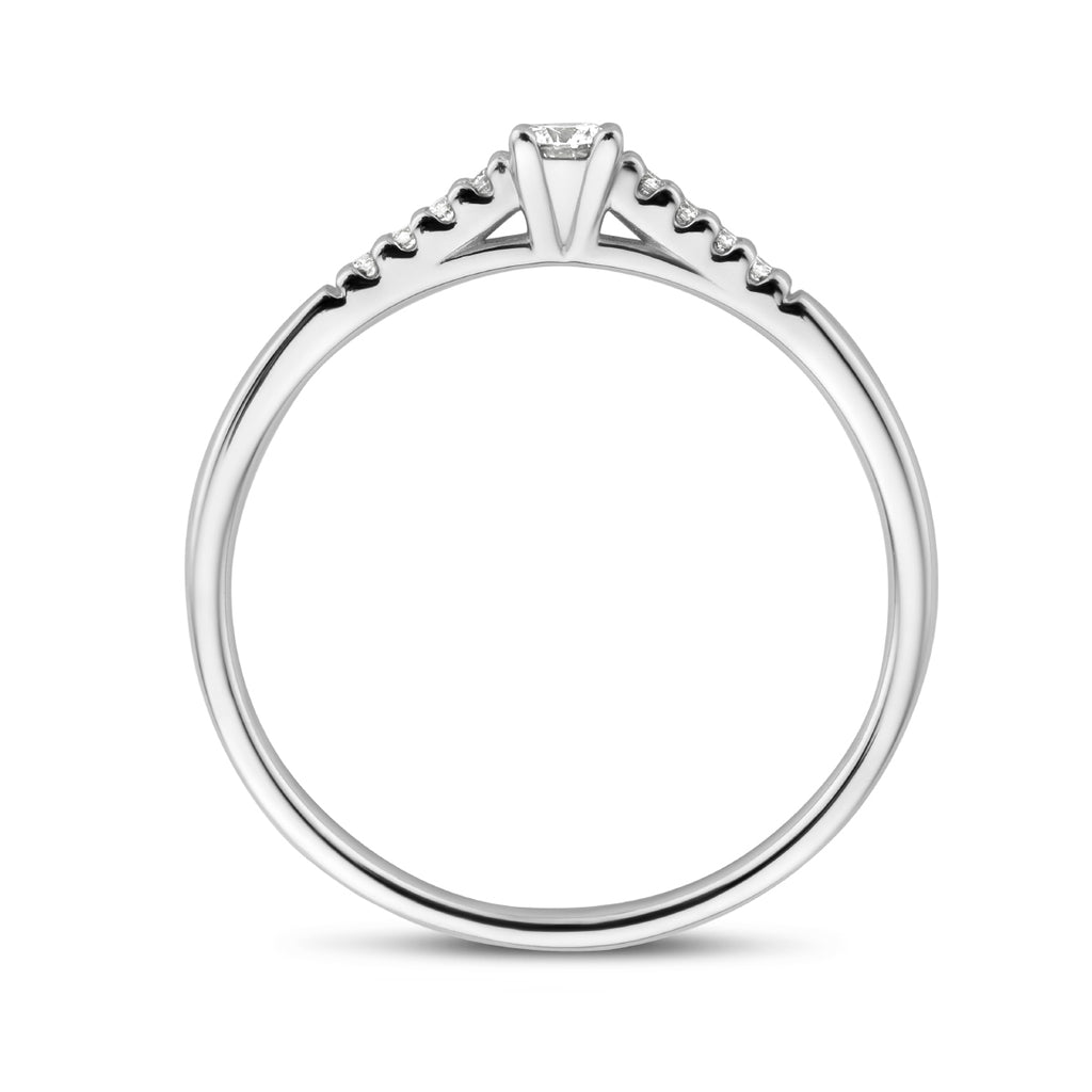 ring diamant 0.10ct h si 14K witgoud