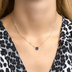 Halskette Onyx 42 + 3 cm Silber rhodiniert