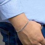 Armband Gourmette 8 Seiten geschliffen 5,0 mm 20 cm Silber rhodiniert