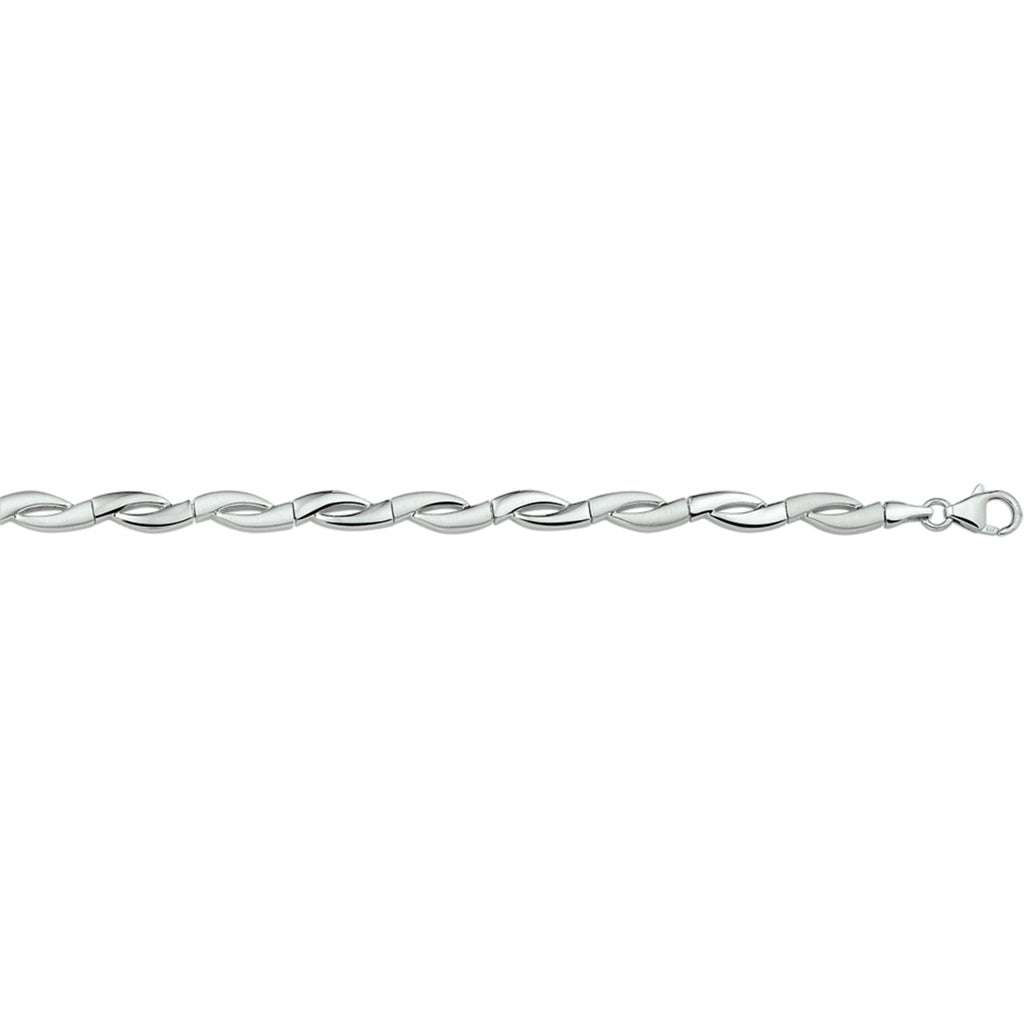 Armband poly/matt 6 mm 19 cm Silber rhodiniert