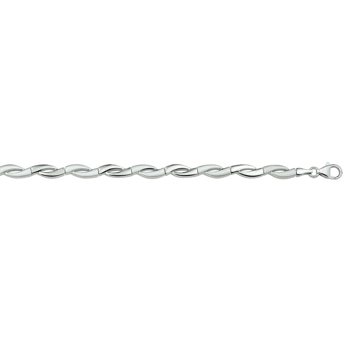 Armband poly/matt 6 mm 19 cm Silber rhodiniert