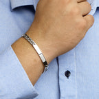 graveerarmband gourmette plaat 6,5 mm zilver gerhodineerd