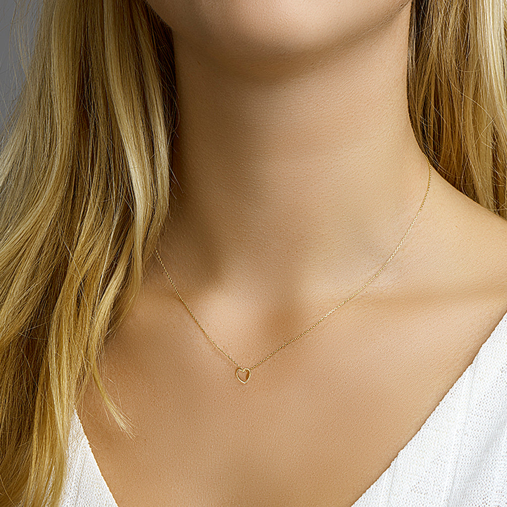 collier hart 40 - 42 - 44 cm 14K geelgoud