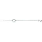 Armband Herz Zirkonia 15,5 + 2,5 cm Silber rhodiniert