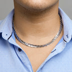 collier gourmette 8,2 mm zilver gerhodineerd