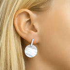 oorhangers parelmoer zilver gerhodineerd