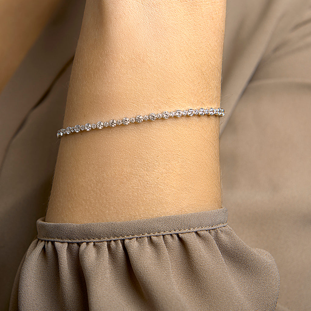 Tennisarmband Zirkonia 3,0 mm 18 cm Silber rhodiniert