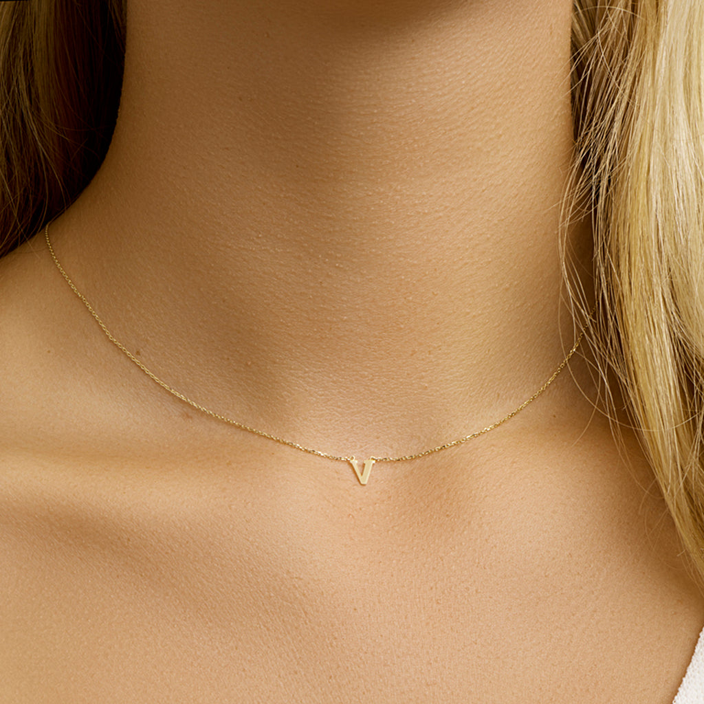 collier letter 40 - 42 - 44 cm 14K geelgoud