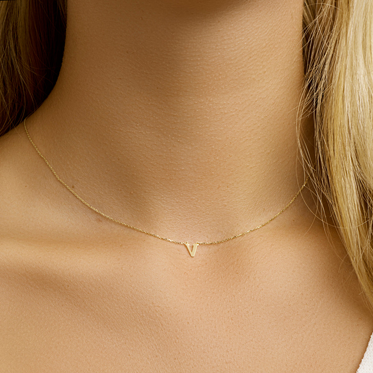 collier letter 40 - 42 - 44 cm 14K geelgoud