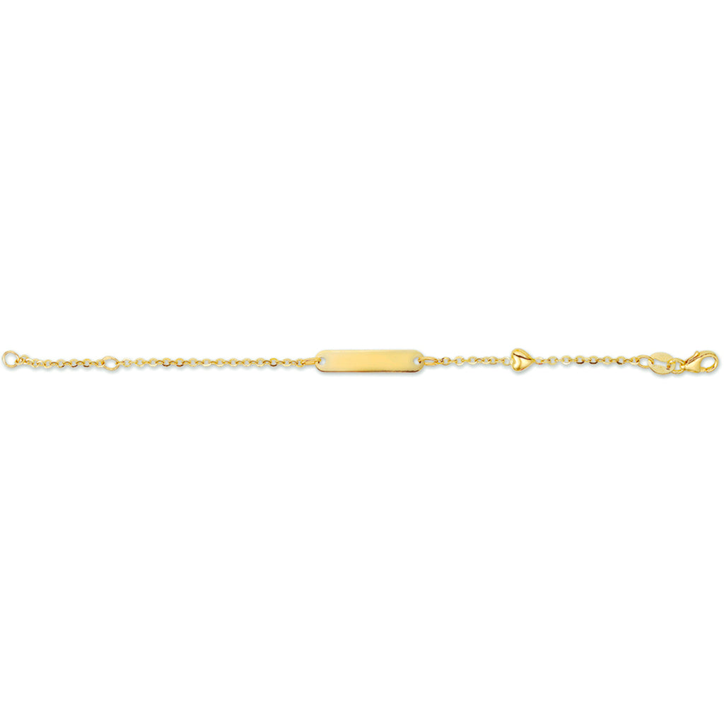 Gravurarmband Herzplättchen 4,0 mm 14K Gelbgold
