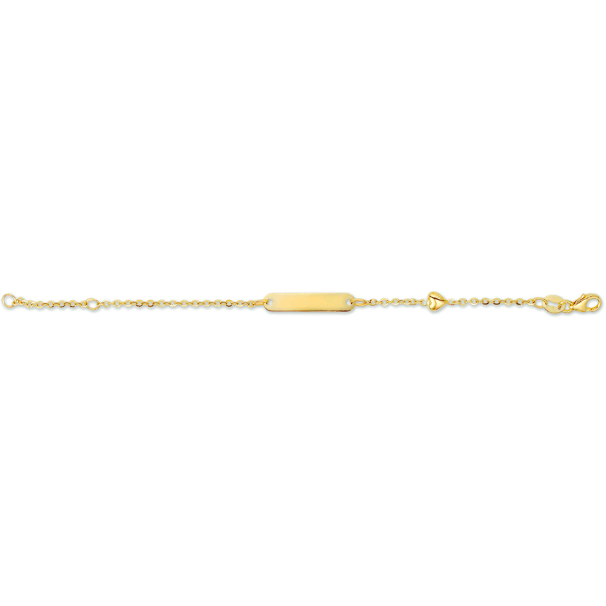 Gravurarmband Herzplättchen 4,0 mm 14K Gelbgold