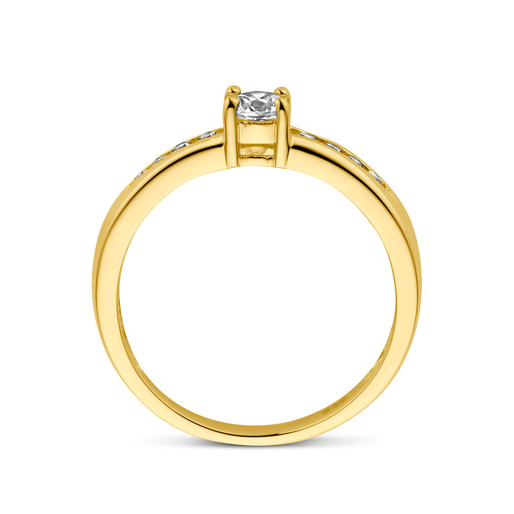 ring zirkonia 14K geelgoud