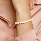 armband parel 7,5 mm 18 + 3 cm zilver gerhodineerd