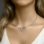 Halskette Zirkonia Poly/matt 42 + 3 cm Silber rhodiniert