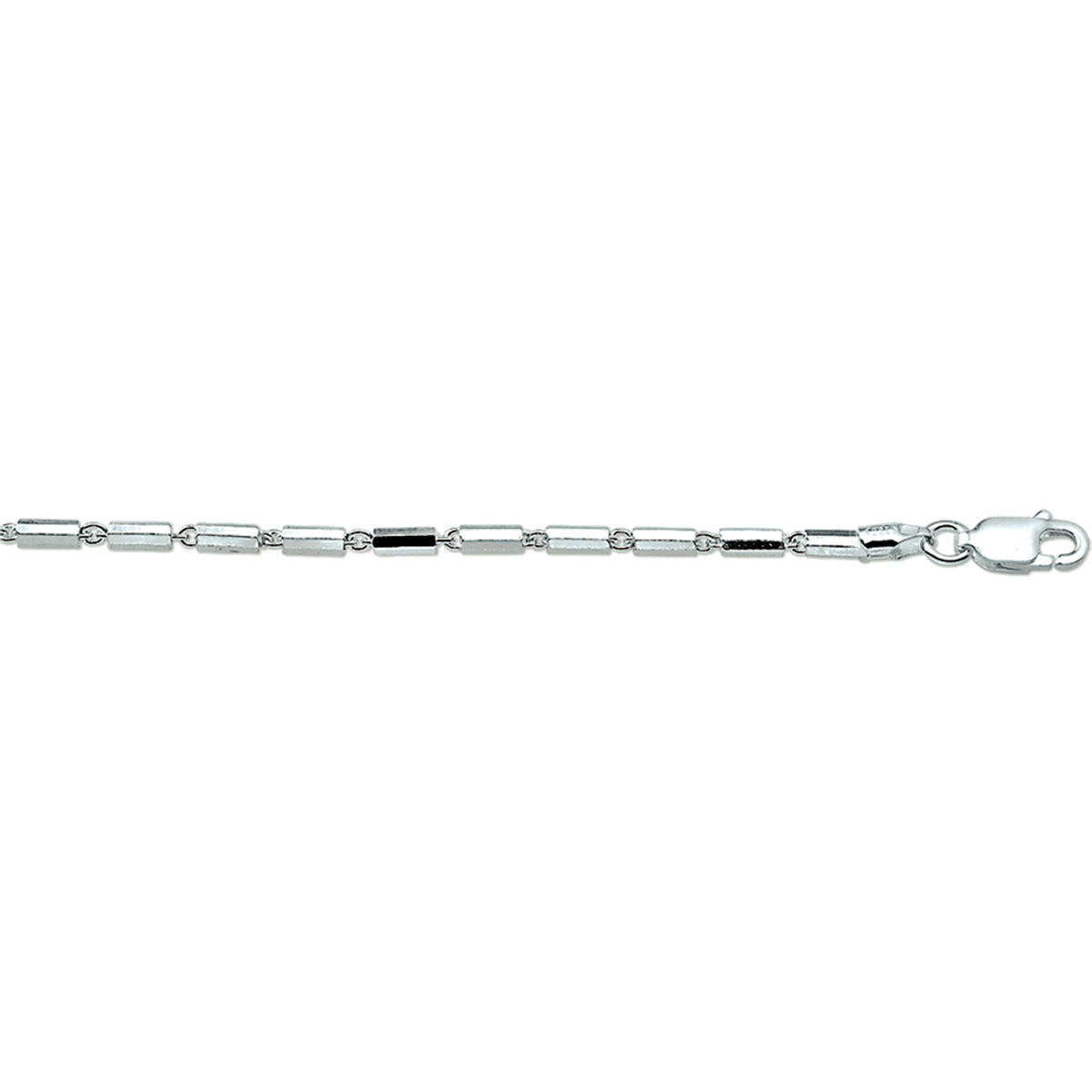 Armbandrohre 2,0 mm 18 cm Silber rhodiniert