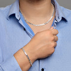 Armband King flach 6,5 mm Silber rhodiniert