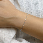 armband parel 16,5 + 2 cm zilver gerhodineerd