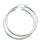 Ohrringe 4,0 mm Rundrohr Silber weiß