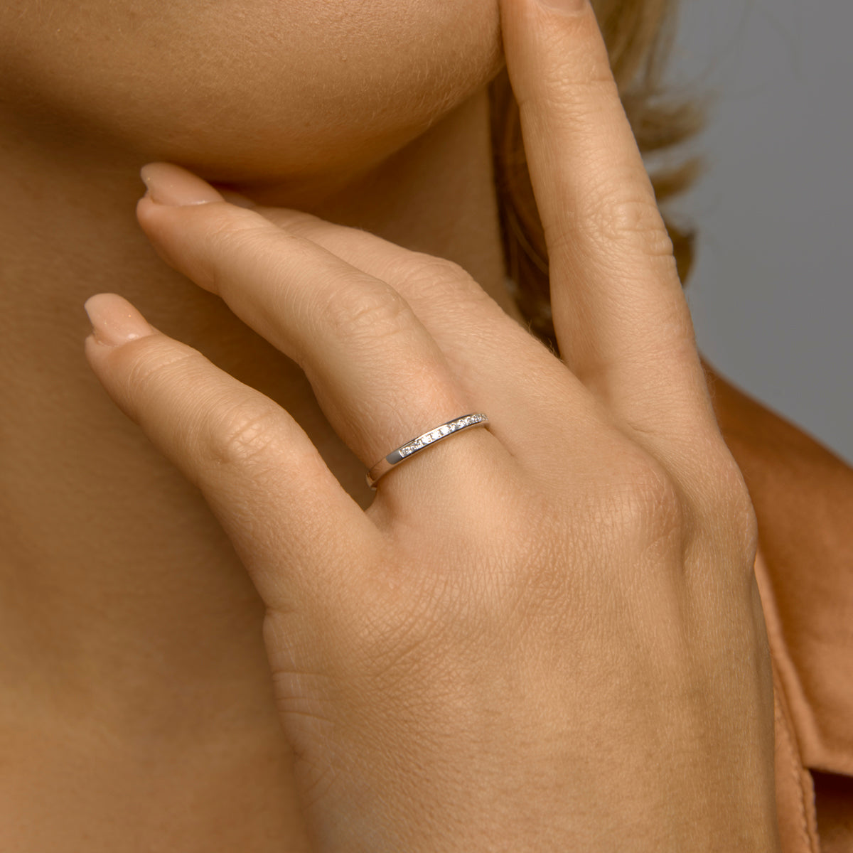 ring diamant 0.15ct h si 14K witgoud met palladium