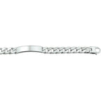 graveerarmband gourmette plaat 10 mm 21 cm zilver wit