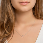 Halskette Stern 1,3 mm 41 + 5 cm Silber rhodiniert