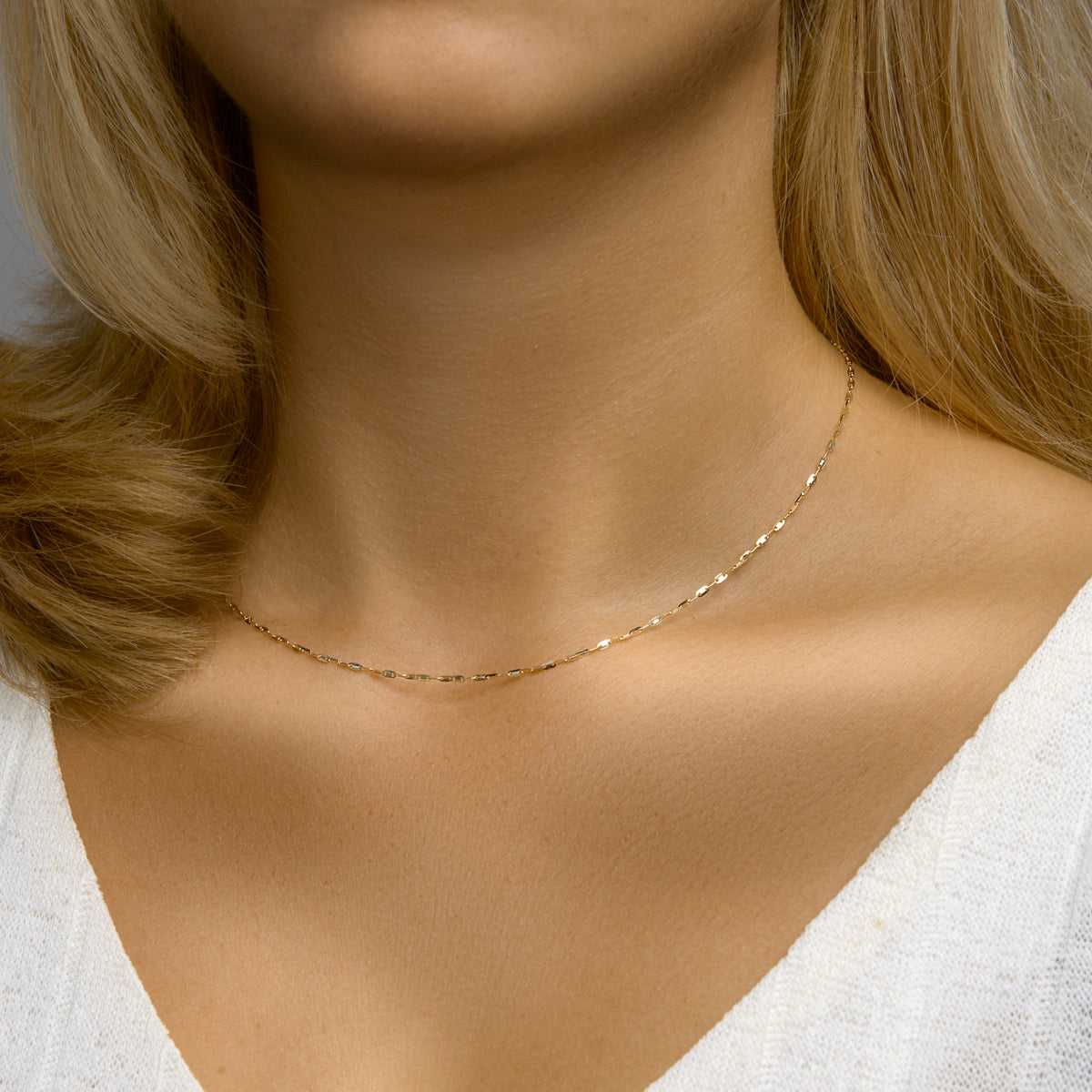 collier plaatjes 1,5 mm 41 - 43 - 45 cm 14K geelgoud - plaat,buis,spijltje