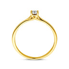 aanzoeksring diamant 0.10ct h si 14K geelgoud