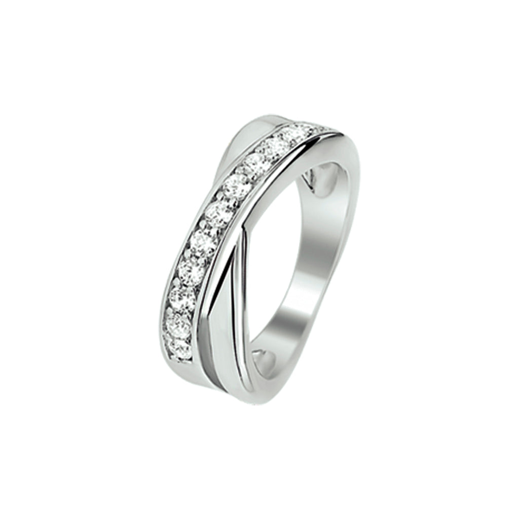 Ring Zirkonia Silber rhodiniert