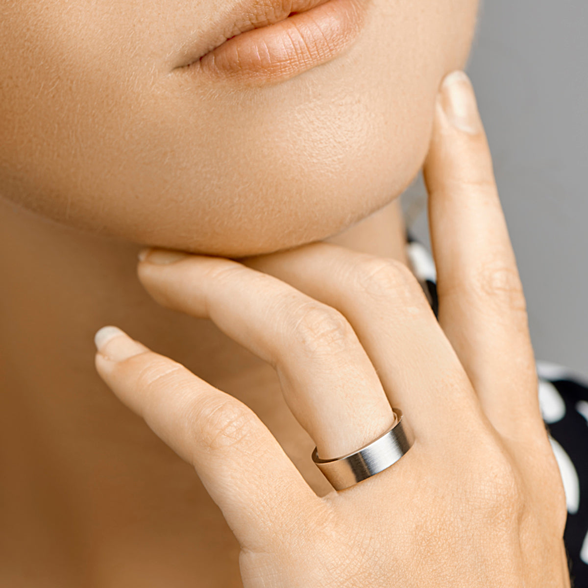 Ring 6 mm ohne Zirkonia Edelstahl