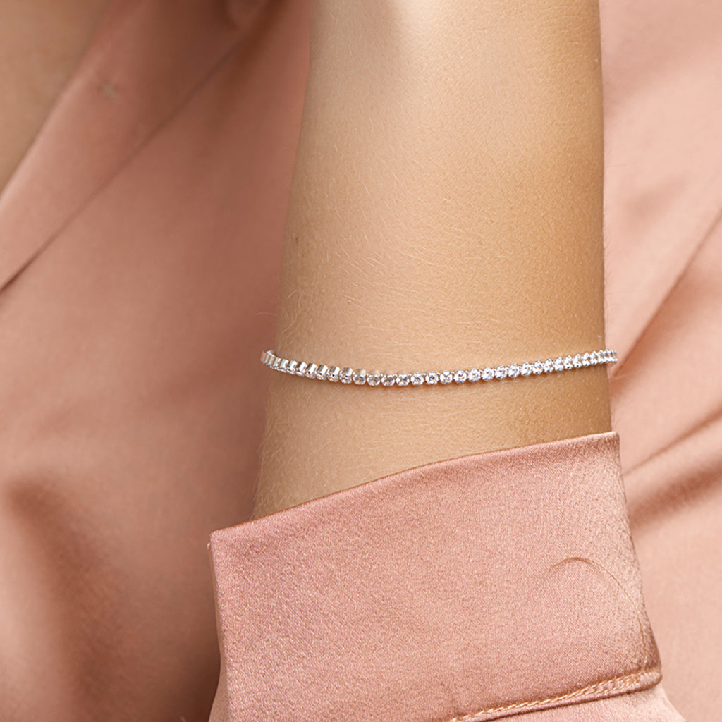 Tennisarmband Zirkonia 2,5 mm 19 cm Silber rhodiniert