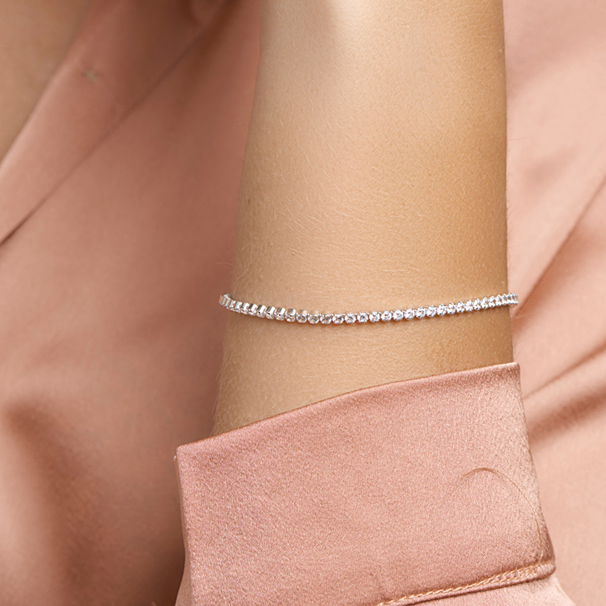 Tennisarmband Zirkonia 2,5 mm 19 cm Silber rhodiniert